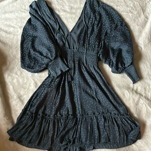 Love stitch blue flowy dress